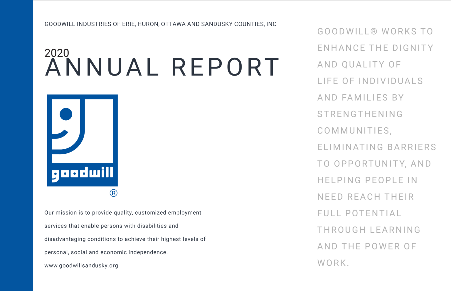 Annual Report Goodwill of Erie, Huron, Ottawa and Sandusky Counties